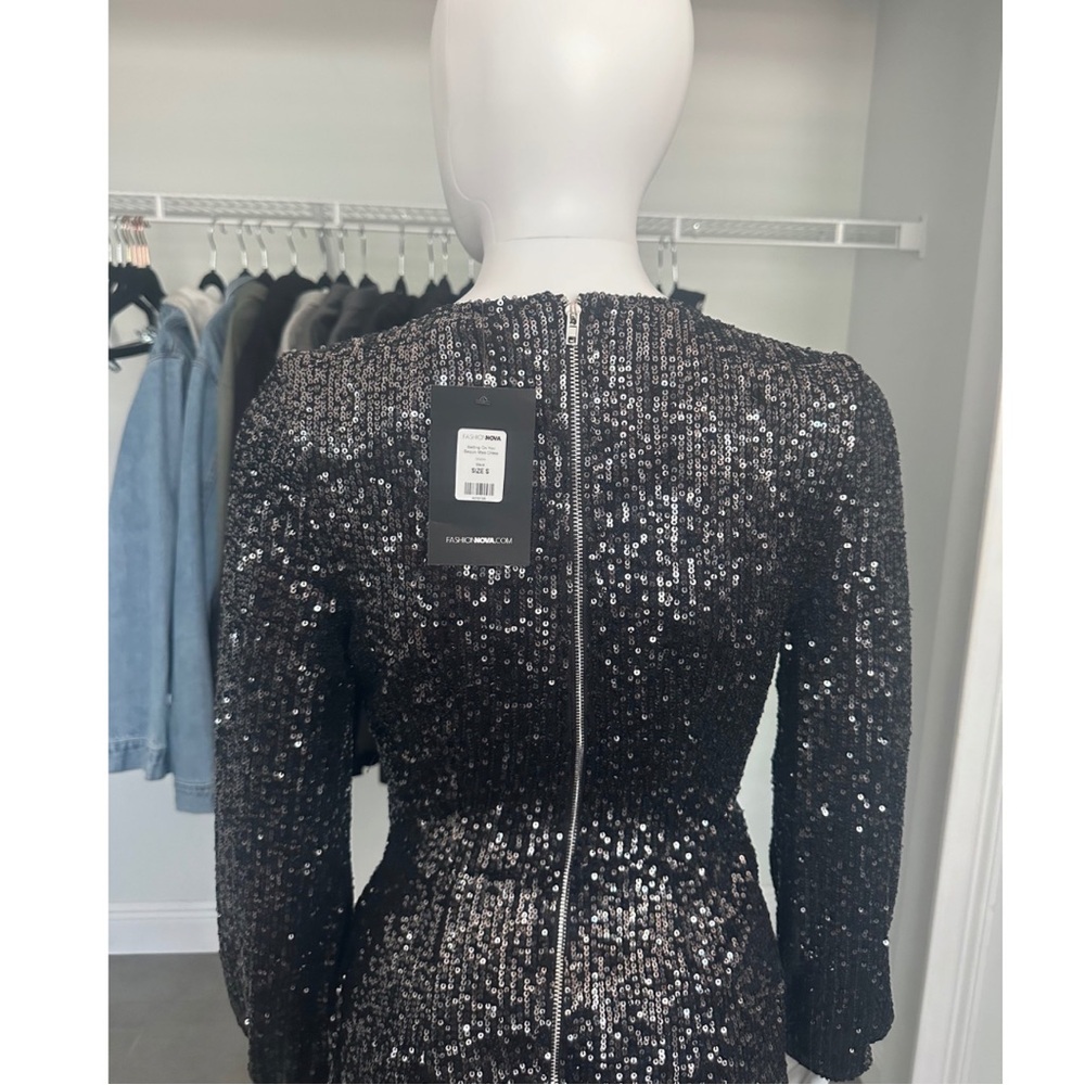Fashion Nova ~ NWT Sequin Maxi Dress/Gown - Picture 9 of 12